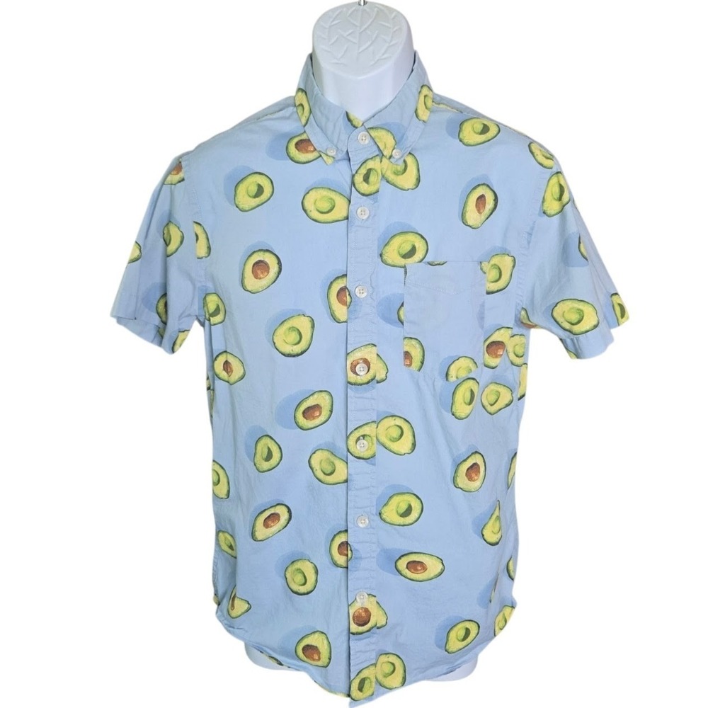 Urban Pipeline Mens‎ Novelty Avocado Shirt Size Small Blue Foodie Comical Whimsy